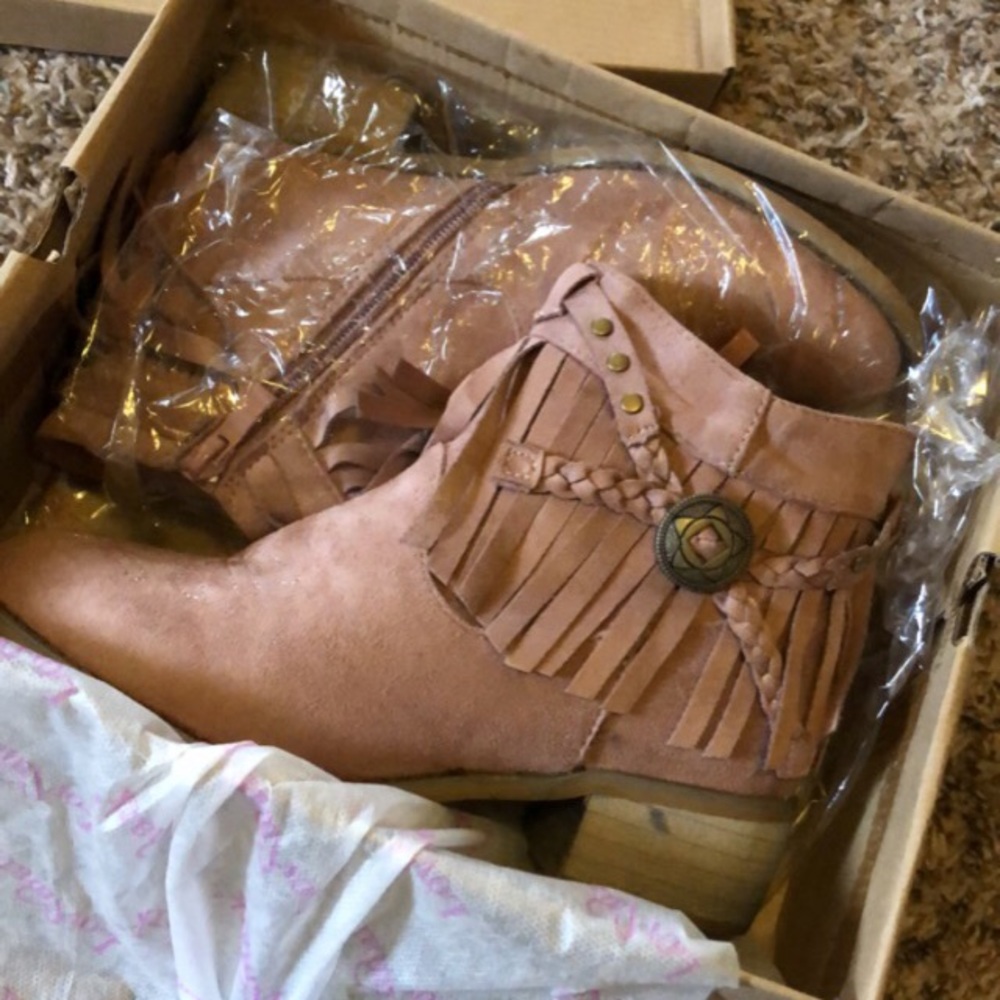 Beautiful blush colored booties